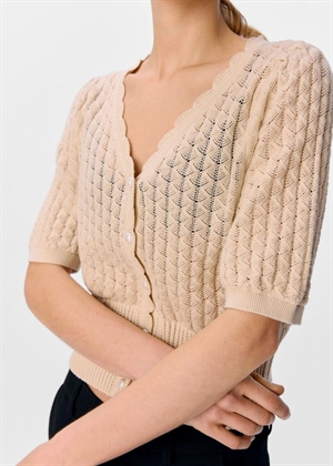 Noemi knit 2/4 cardigan Sandshell Object 